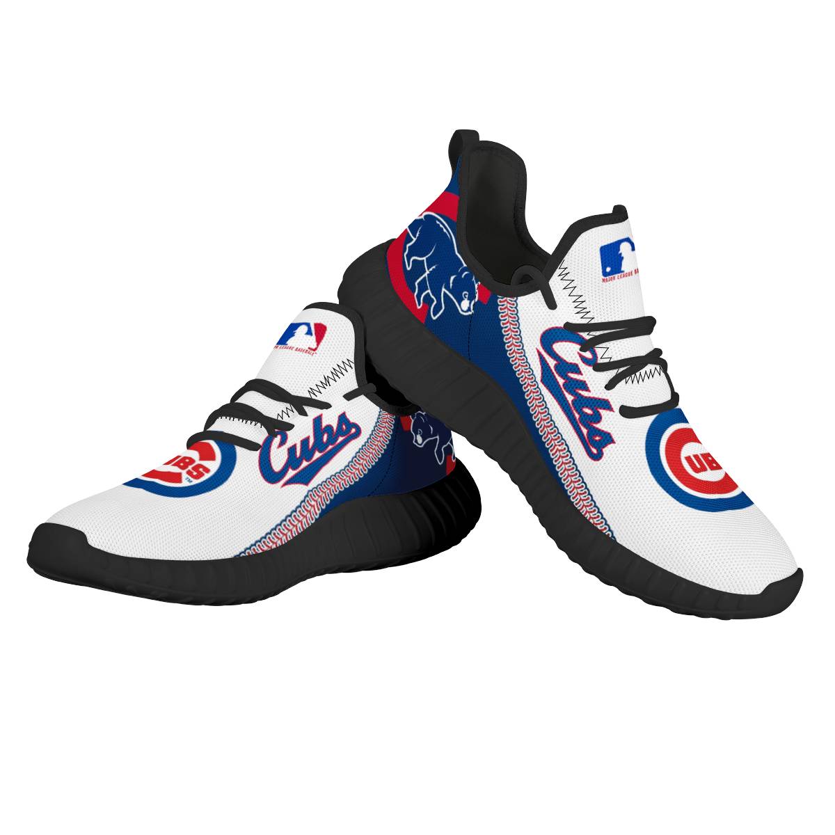 Women's Chicago Cubs Mesh Knit Sneakers/Shoes 012
